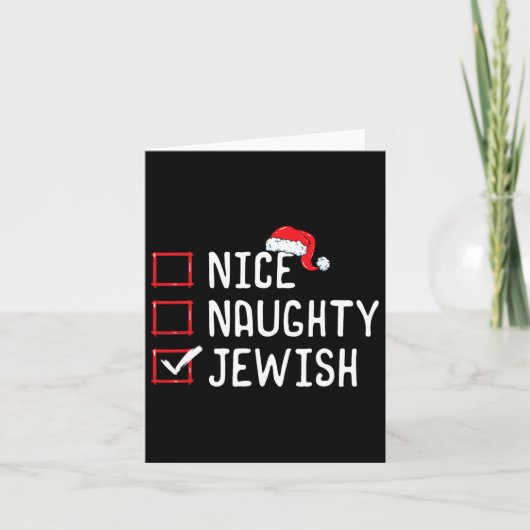 Nice Naughty jüdischen Weihnachtsliste Karte (Vorderseite)