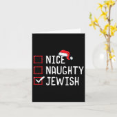 Nice Naughty jüdischen Weihnachtsliste Karte (Gelbe Blume)