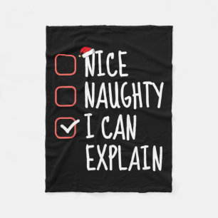 Nice Naughty kann ich erklären, lustige Weihnachts Fleecedecke