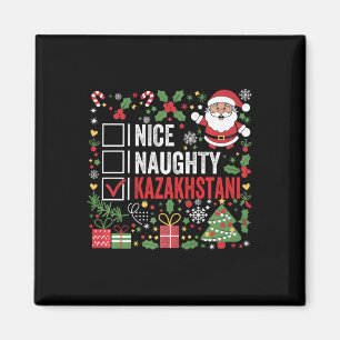 Nice Naughty Kazakhstani Weihnachtsmann Kaz Magnet