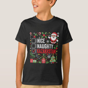 Nice Naughty Kazakhstani Weihnachtsmann Kaz T-Shirt