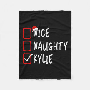 Nice Naughty Kylie Personalisiert Name Christmas C Fleecedecke