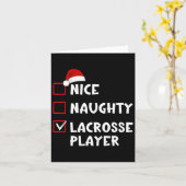 Nice Naughty Lacrosse Player List Weihnachten Karte (Gelbe Blume)