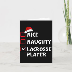 Nice Naughty Lacrosse Player List Weihnachten Karte