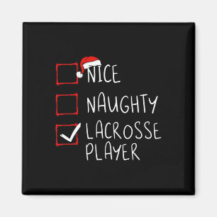 Nice Naughty Lacrosse Player List Weihnachten Magnet