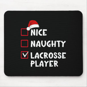 Nice Naughty Lacrosse Player List Weihnachten Mousepad