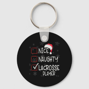 Nice Naughty Lacrosse Player List Weihnachten Schlüsselanhänger