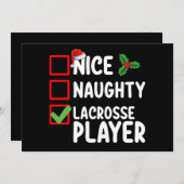 Nice Naughty Lacrosse Player Weihnachtsliste Einladung (Vorne/Hinten)