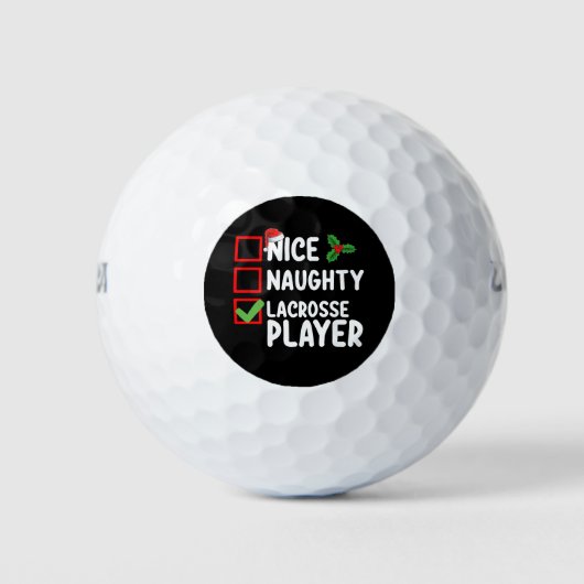 Nice Naughty Lacrosse Player Weihnachtsliste Golfball (Vorderseite)