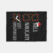 Nice Naughty Left Unsupervised Christmas List Funn Fleecedecke (Vorderseite (Horizontal))