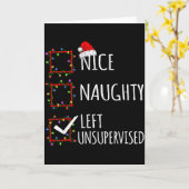Nice Naughty Left Unsupervised Christmas List Funn Karte (Gelbe Blume)