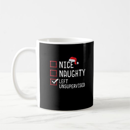 Nice Naughty Left Unsupervised Christmas List Kaffeetasse (Links)
