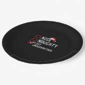 Nice Naughty Left Unsupervised Christmas List Pappteller (Schrägansicht)