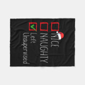 Nice Naughty Left Unsupervised Christmas List Sant Fleecedecke (Vorderseite (Horizontal))