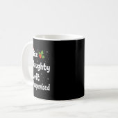 Nice Naughty Left Unsupervised Christmas List Sant Kaffeetasse (Vorderseite Links)
