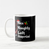 Nice Naughty Left Unsupervised Christmas List Sant Kaffeetasse (Links)
