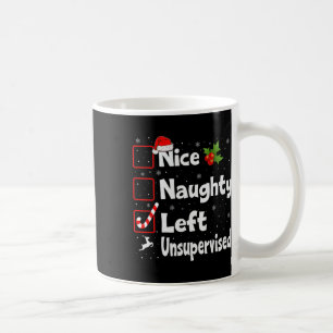 Nice Naughty Left Unsupervised Christmas List Sant Kaffeetasse