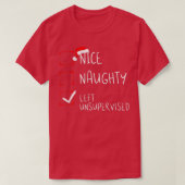 Nice Naughty Left Unsupervised Christmas List Sant T-Shirt (Design vorne)