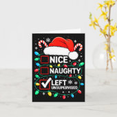 Nice Naughty Left Unsupervised Shirt Funny Christm Karte (Gelbe Blume)