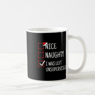 Nice Naughty Links unbeaufsichtigt Weihnachten Kaffeetasse