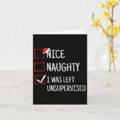 Nice Naughty Links unbeaufsichtigt Weihnachten Karte (Gelbe Blume)