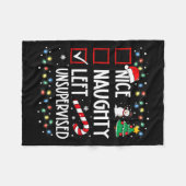 Nice Naughty Links unbeaufsichtigt Weihnachtsliste Fleecedecke (Vorderseite (Horizontal))