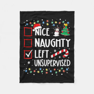 Nice Naughty Links unbeaufsichtigt Weihnachtsliste Fleecedecke