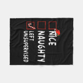 Nice Naughty Links unbeaufsichtigt Weihnachtsliste Fleecedecke (Vorderseite (Horizontal))