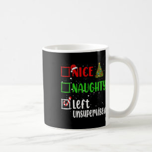 Nice Naughty Links unbeaufsichtigt Weihnachtsliste Kaffeetasse