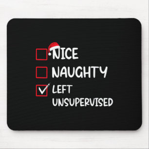 Nice Naughty Links unbeaufsichtigt Weihnachtsliste Mousepad
