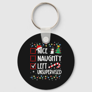 Nice Naughty Links unbeaufsichtigt Weihnachtsliste Schlüsselanhänger