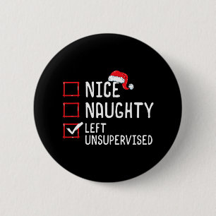 Nice Naughty Links unbeaufsichtigte Weihnachtslist Button