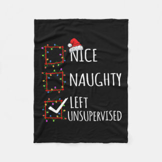 Nice Naughty Links unbeaufsichtigte Weihnachtslist Fleecedecke