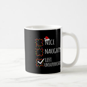 Nice Naughty Links unbeaufsichtigte Weihnachtslist Kaffeetasse