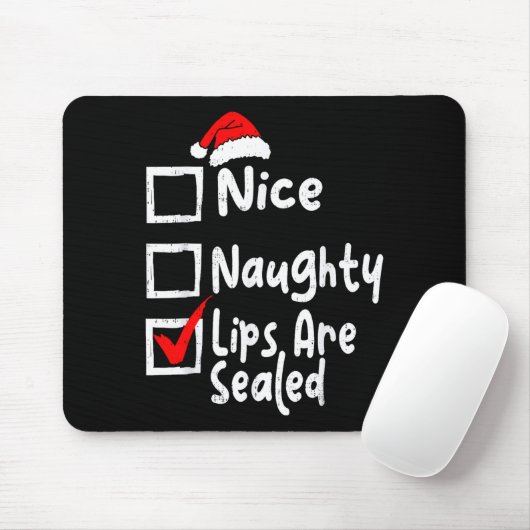 Nice Naughty Lips Funny Christmas List Family Matc Mousepad (Mit Mouse)