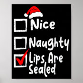 Nice Naughty Lips Funny Christmas List Family Matc Poster (Vorne)
