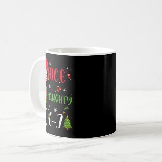 Nice Naughty List 67 Christmas Brainrot Funny 6-7 Kaffeetasse (Vorderseite Links)