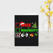 Nice Naughty List 67 Christmas Brainrot Funny 6-7 Karte (Gelbe Blume)