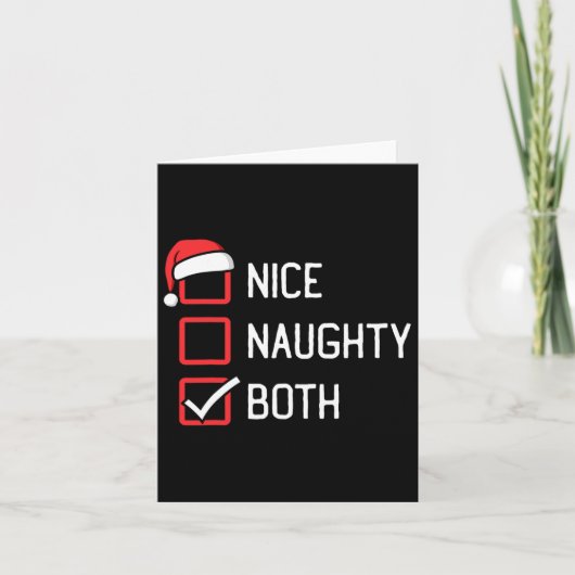 Nice Naughty List Beide Weihnachten Karte (Vorderseite)