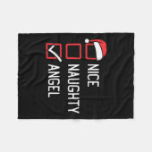 Nice Naughty List Engel Christmas 1 Fleecedecke (Vorderseite (Horizontal))
