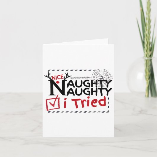 Nice Naughty List I Tried Fun Playful Christmas Pa Karte (Vorderseite)