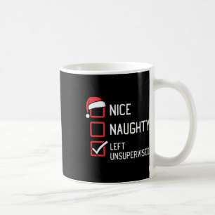 Nice Naughty List Links unbeaufsichtigt Weihnachte Kaffeetasse