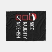 Nice Naughty List Nice-ish Weihnachten Fleecedecke (Vorderseite (Horizontal))
