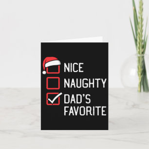 Nice Naughty List Vaters Lieblingsweihnachtsfest Karte