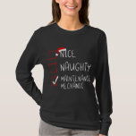 Nice Naughty Maintenance Mechanic Christmas Santa T-Shirt<br><div class="desc">Nice Naughty Maintenance Mechanic Christmas Santa Claus Shirt. Perfect gift for your dad,  mom,  papa,  men,  women,  friend and family members on Thanksgiving Day,  Christmas Day,  Mothers Day,  Fathers Day,  4th of July,  1776 Independent day,  Veterans Day,  Halloween Day,  Patrick's Day</div>