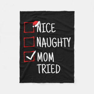 Nice Naughty Mama Tries Funny Christmas Fleecedecke