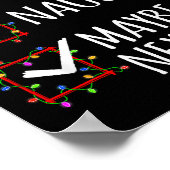 Nice Naughty Maybe Next Year Christmas List Santa Poster (Ecke)