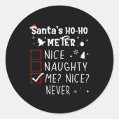 Nice Naughty Me_ Nice_ Never_ Christmas List Santa Runder Aufkleber (Vorderseite)