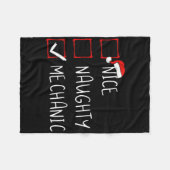 Nice Naughty Mechanic Christmas List Xmas Santa Cl Fleecedecke (Vorderseite (Horizontal))