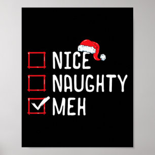 Nice Naughty Meh Weihnachtsliste Poster